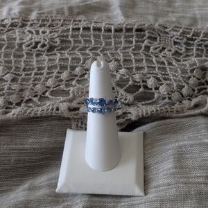 Elegant Blue Stone Ring Set